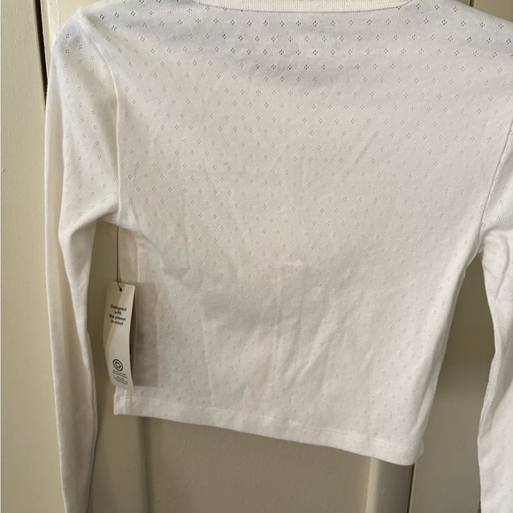 No Boundaries Cream Lace Trim Top XS - Picture 4 of 4